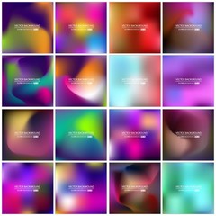 Abstract Creative concept vector multicolored blurred background set. For Web and Mobile Applications, art illustration template design, business infographic and social media, modern decoration