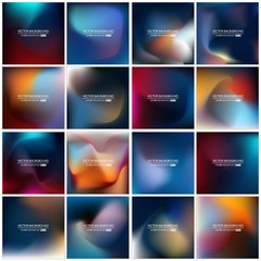 Abstract Creative concept vector multicolored blurred background set. For Web and Mobile Applications, art illustration template design, business infographic and social media, modern decoration