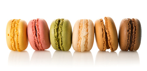 Row of macarons