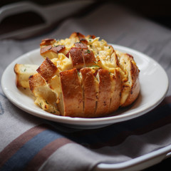 Original sandwiches - bread with cheese and sausage (ham) 