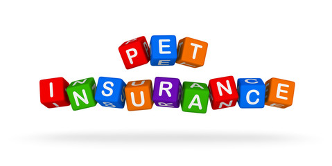 Pet Insurance Colorful Sign. Multicolor Toy Blocks.