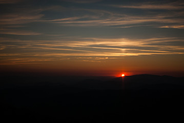 sunset in the mountains