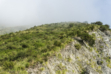 mountain on which the fog