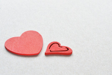 Fototapeta premium two red hearts background