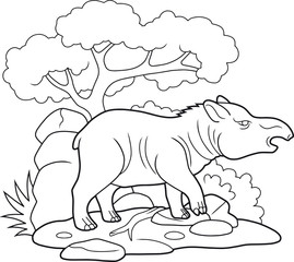 Wild tapir went for a walk