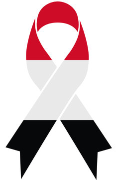 Egypt condolence ribbon with Egyptian flag colors