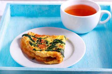 Spinach omelet on plate