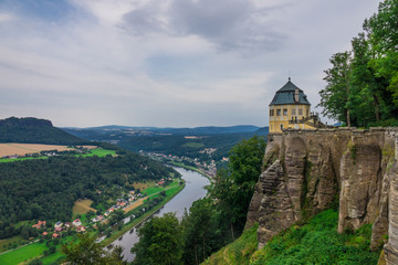 Fototapeta na wymiar The panorama of landscape in Saxon Switzerland, Germany