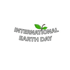 International Earth Day. Inscription. 22 April. Vector illustration