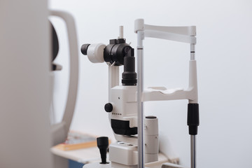 Close up of a professional eye diagnostic device