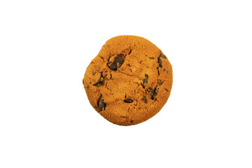 Chocolate chip cookie isolated on white background