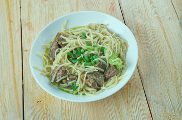 boiled lamb with noodles