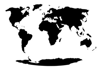 Outline of a map of the world