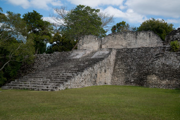 Fototapeta na wymiar Kohunlich is a large archaeological site of Maya civilization, Yucatan Peninsula, Quintana Roo, Mexico. 