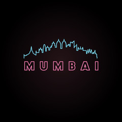 Mumbai skyline neon style