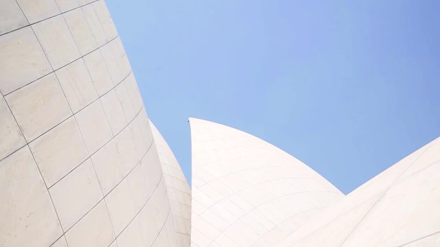 Modern unique structure, the temple of all religions on a hot day.