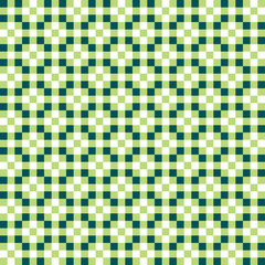 Seamless Teal and Lime Green Vintage geometric block pattern