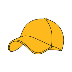 Yellow baseball cap icon