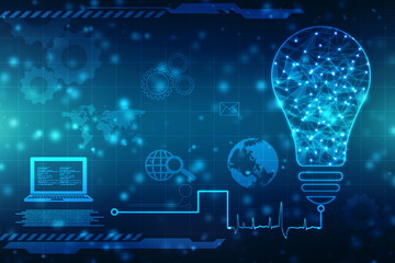 bulb future technology, innovation background, creative idea concept