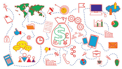 Business Finance Planning concept for web design template.