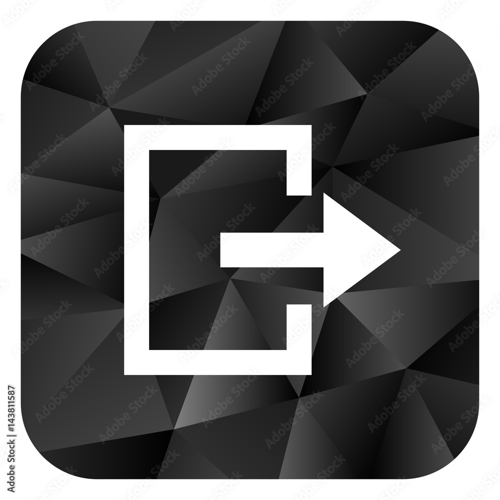 Leinwandbilder exit black color web modern brillant design square internet icon on white background.