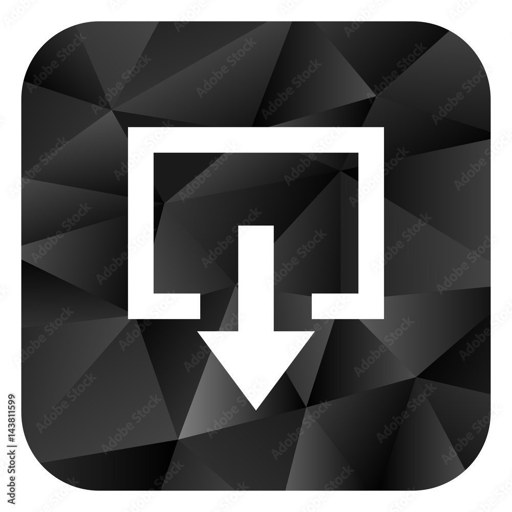 Leinwandbilder Exit black color web modern brillant design square internet icon on white background.