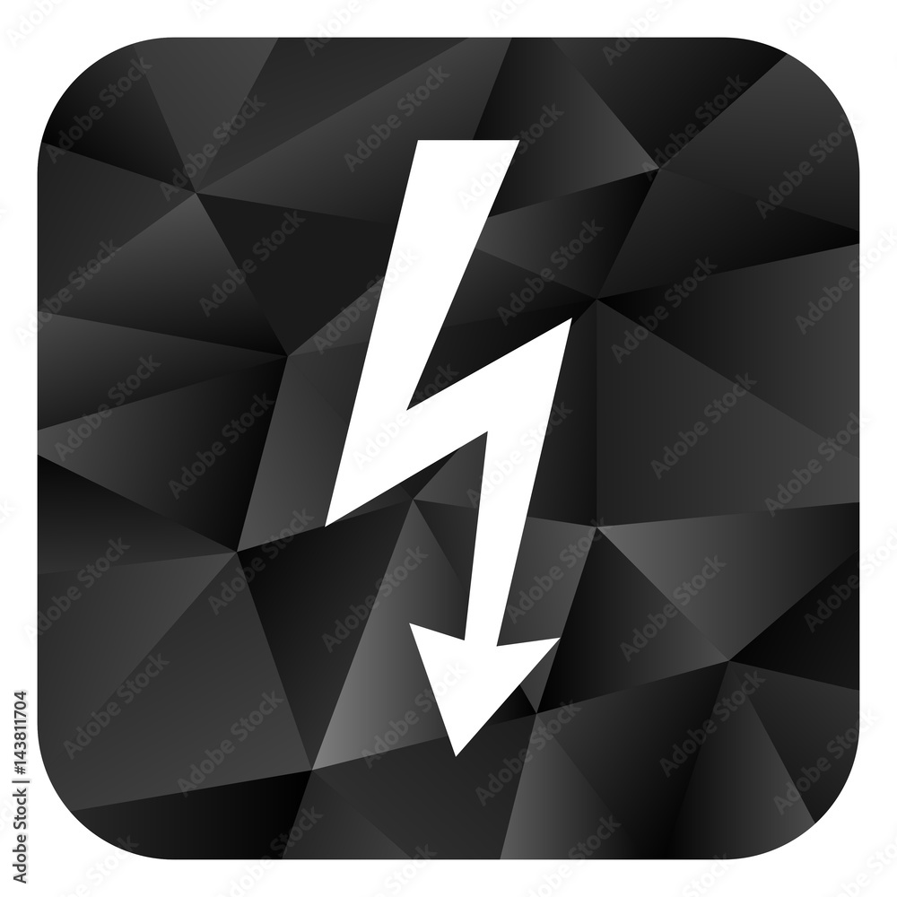 Poster bolt black color web modern brillant design square internet icon on white background.