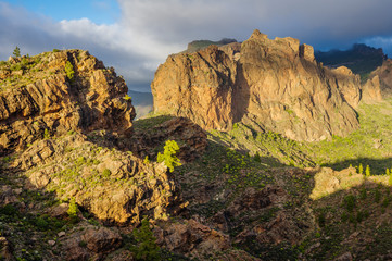 Mountain landscape in Gran Canaria near El Junkal