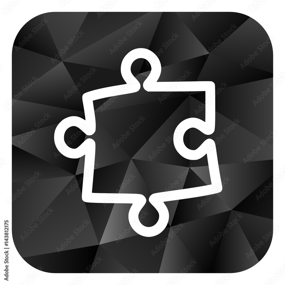 Aufkleber puzzle black color web modern brillant design square internet icon on white background.
