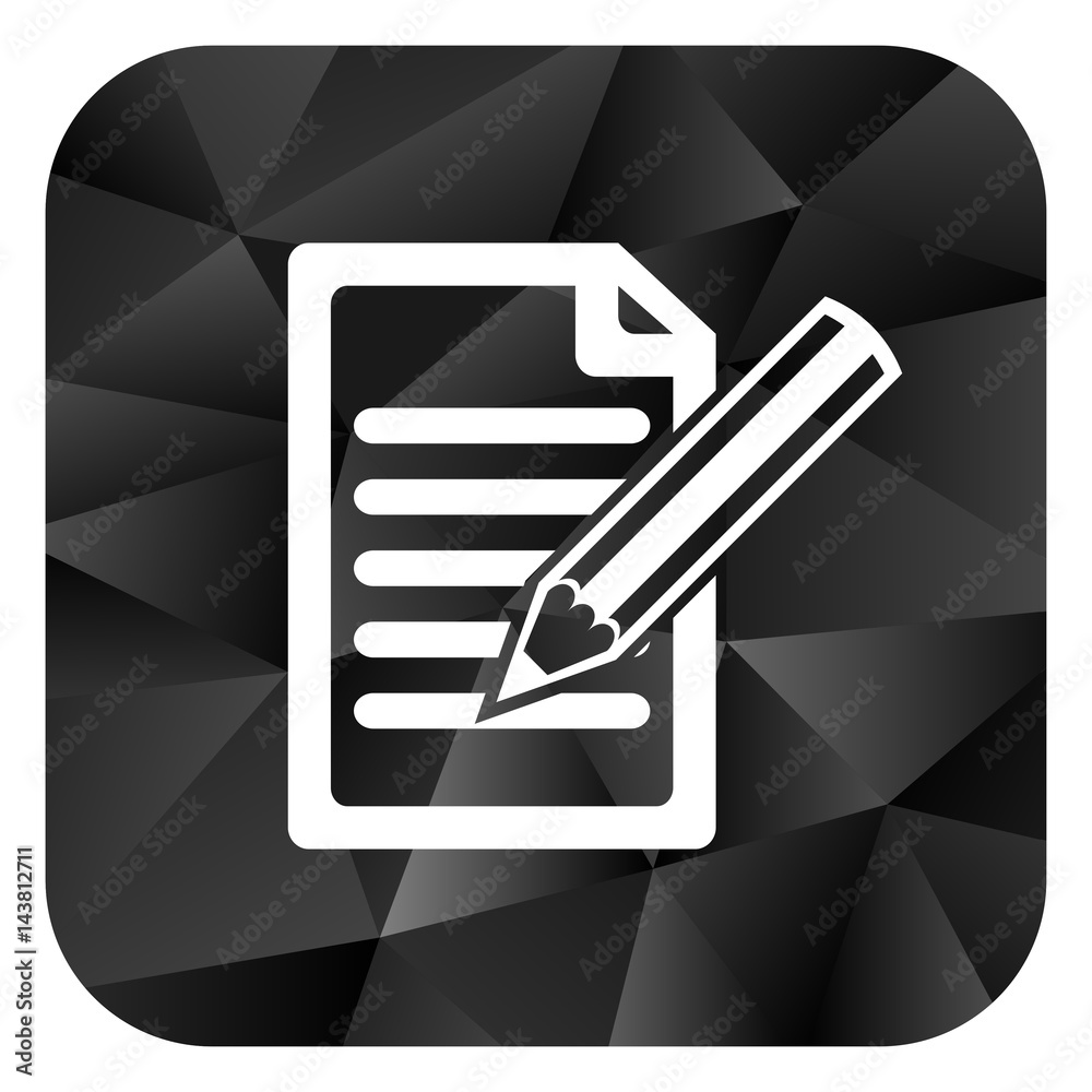 Poster subscribe black color web modern brillant design square internet icon on white background.