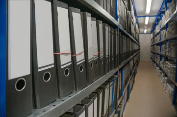 archive, racks, regiments, folders, documents,