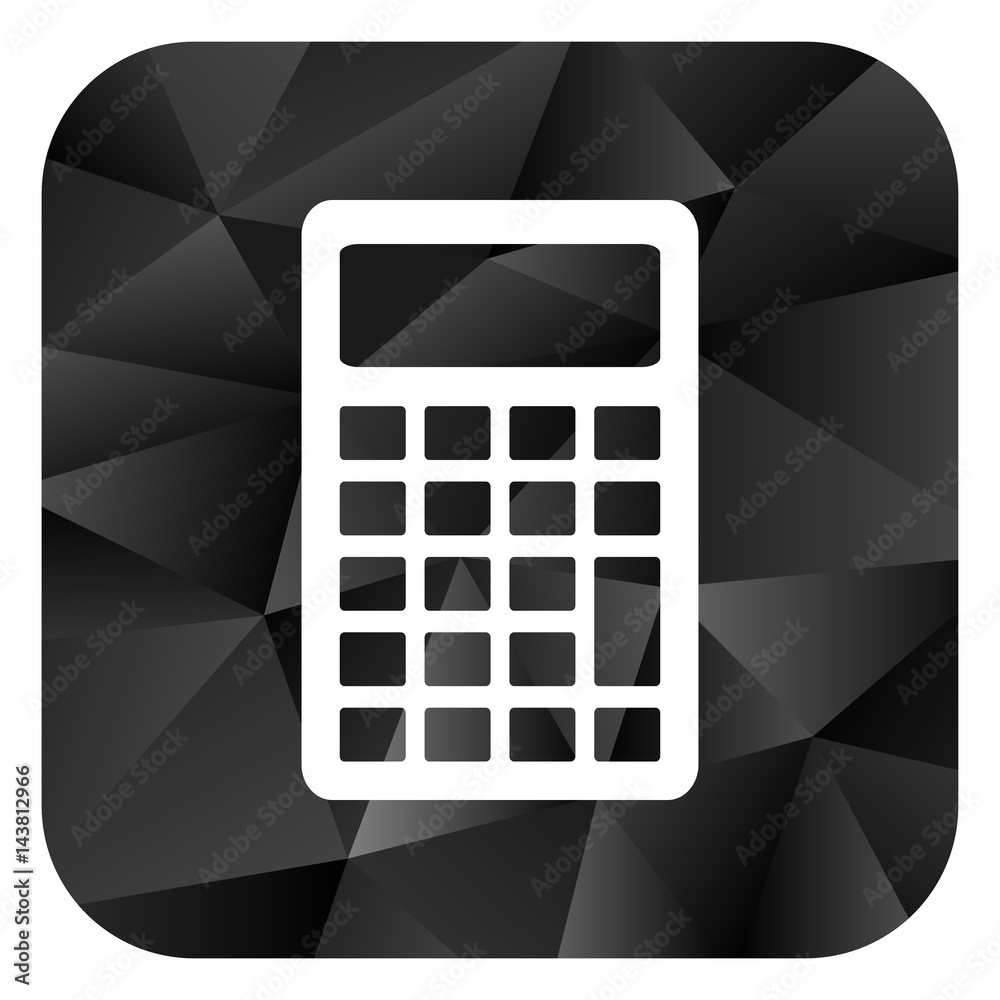 Poster calculator black color web modern brillant design square internet icon on white background.
