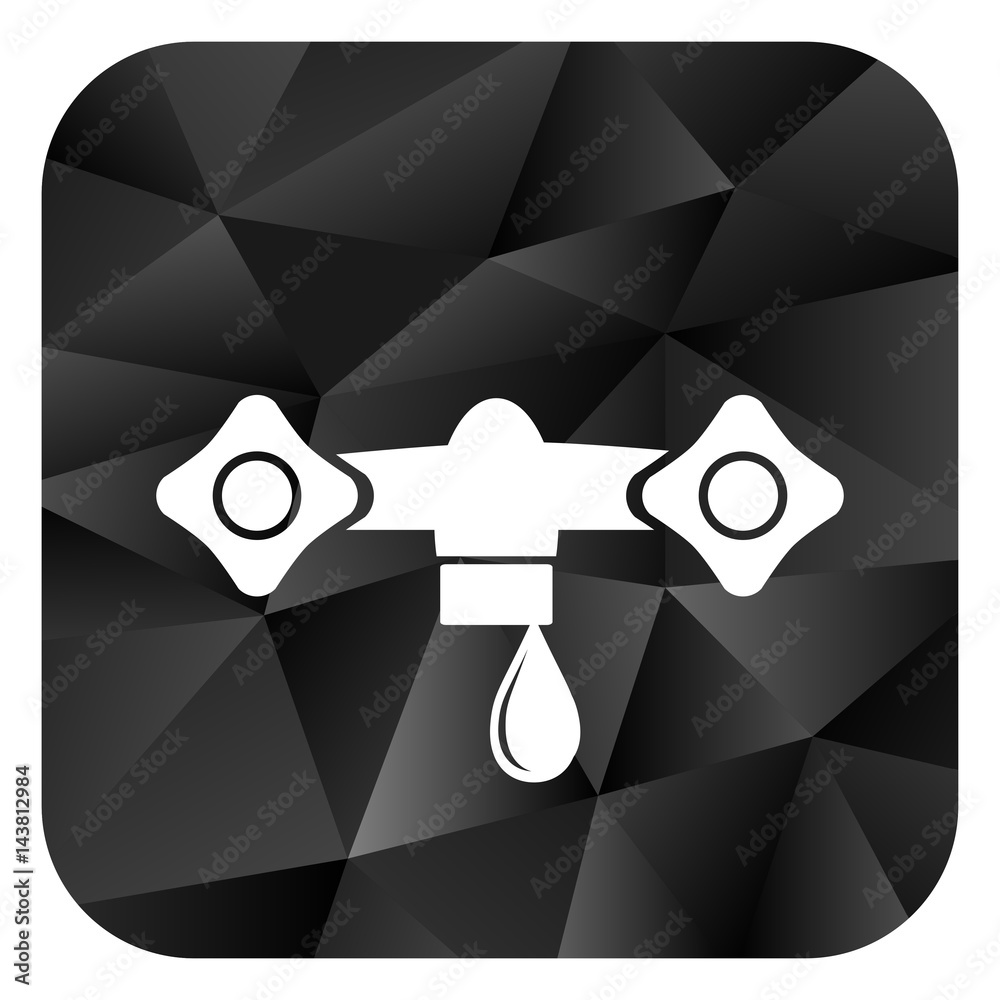 Aufkleber water black color web modern brillant design square internet icon on white background.