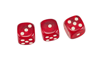 Red dice isolated on a white