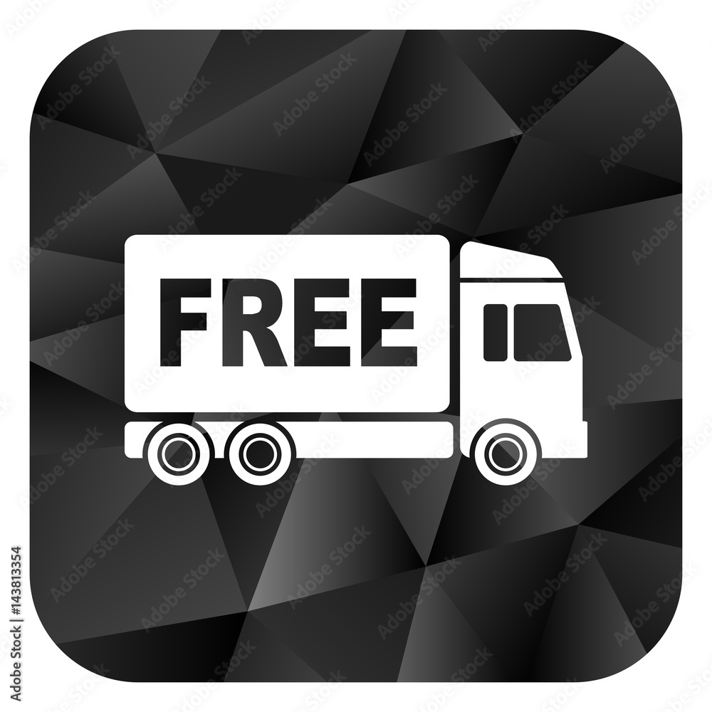 Aufkleber free delivery black color web modern brillant design square internet icon on white background.