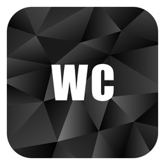 Toilet black color web modern brillant design square internet icon on white background.