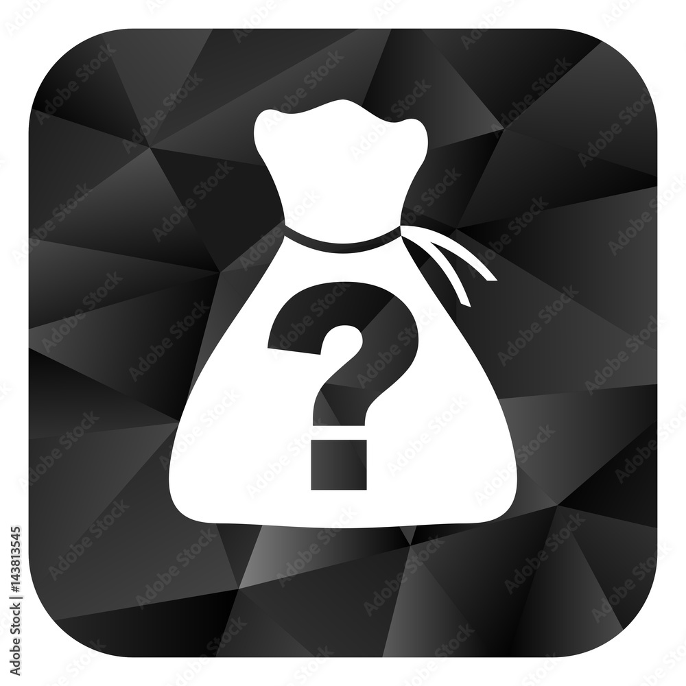 Poster Riddle black color web modern brillant design square internet icon on white background.