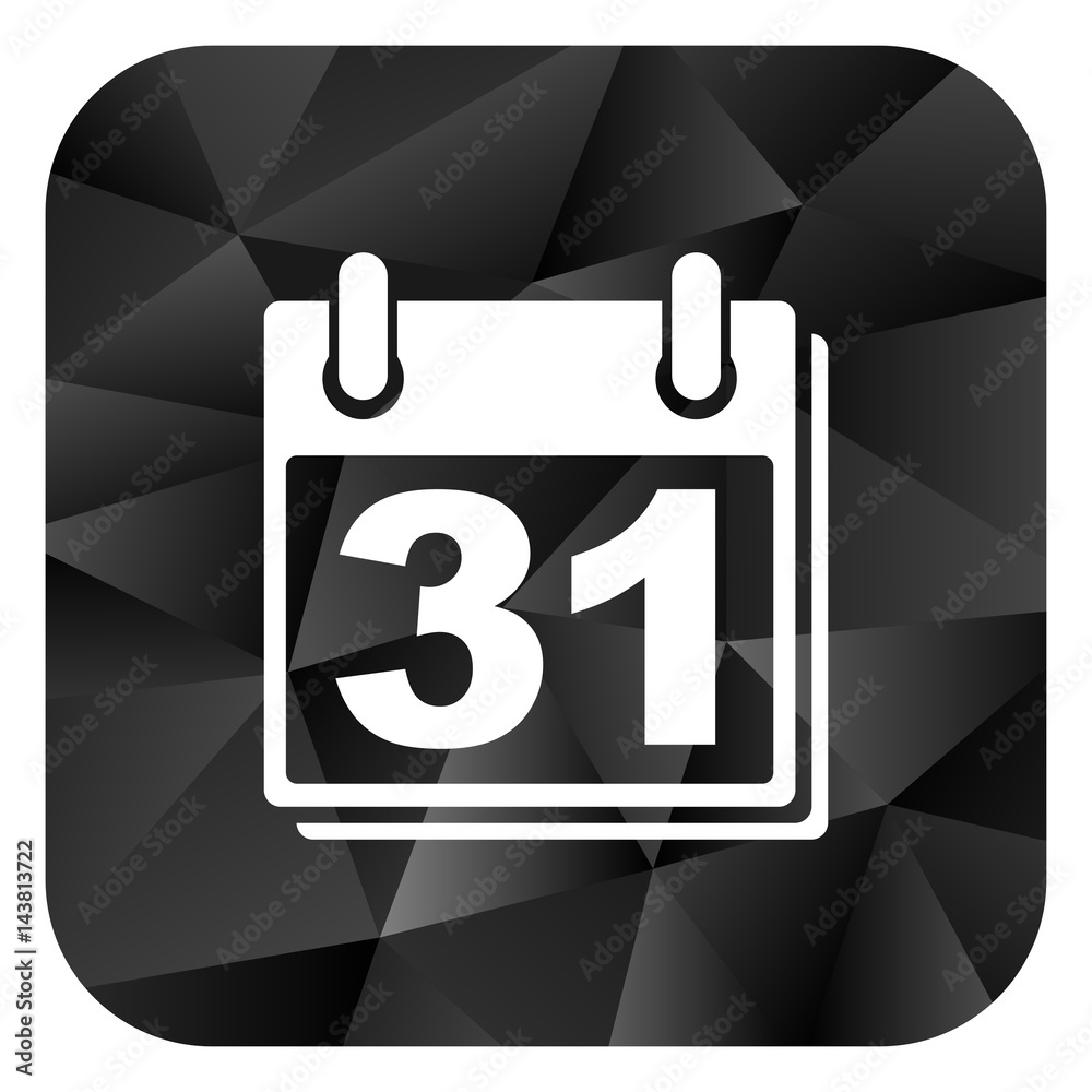 Aufkleber calendar black color web modern brillant design square internet icon on white background.