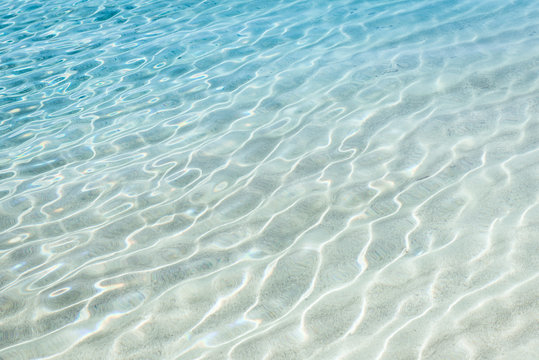 Shining blue water ripple background. Clear sea water background.