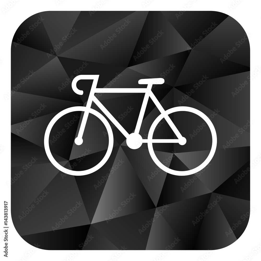 Poster bicycle black color web modern brillant design square internet icon on white background.
