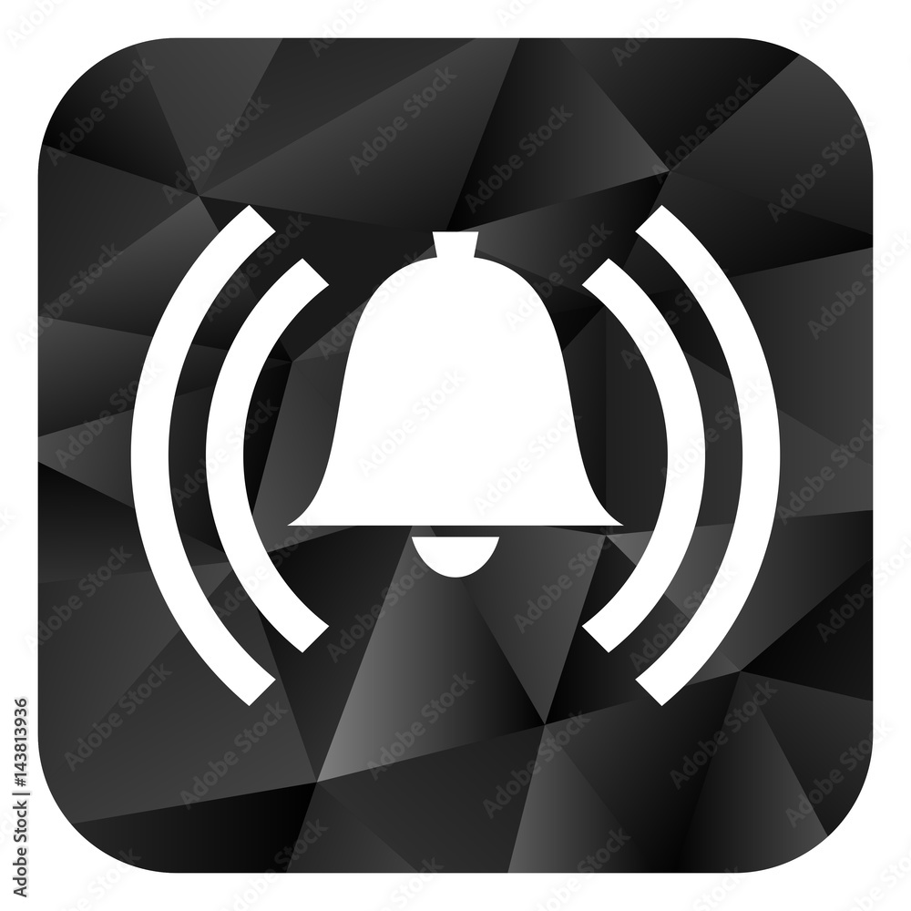 Aufkleber alarm black color web modern brillant design square internet icon on white background.