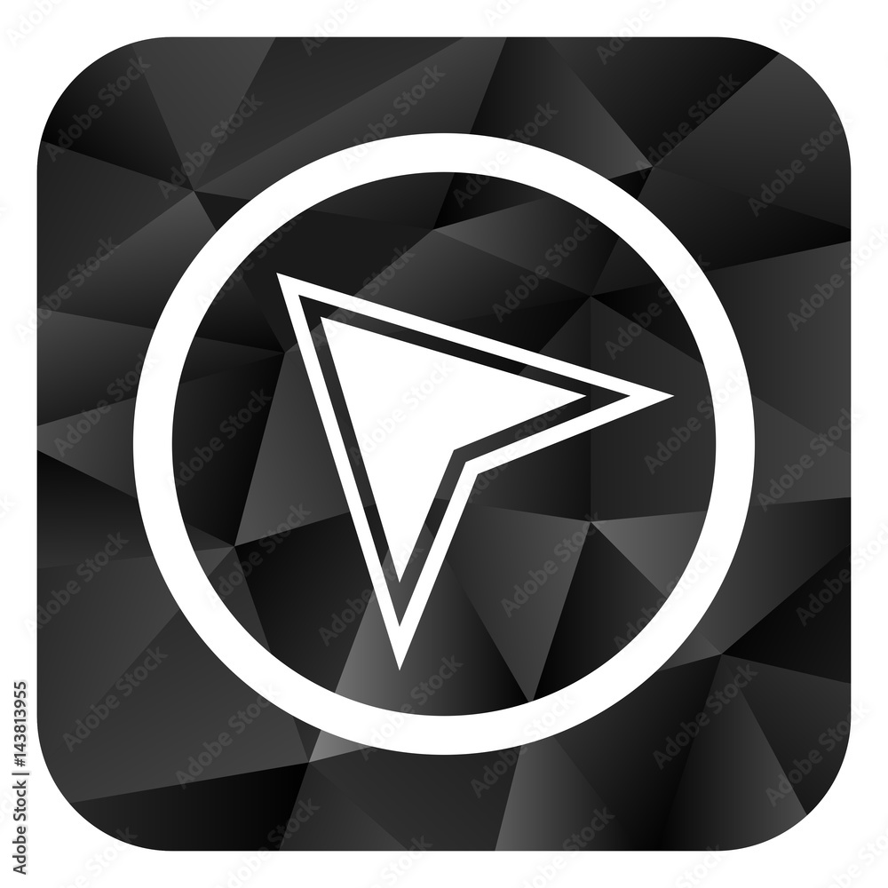 Poster Navigation black color web modern brillant design square internet icon on white background.