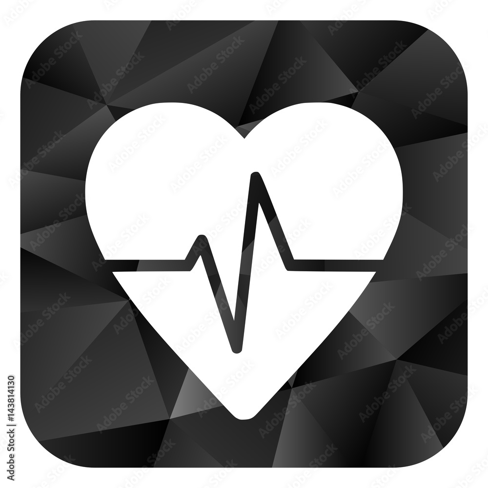 Aufkleber Pulse black color web modern brillant design square internet icon on white background.