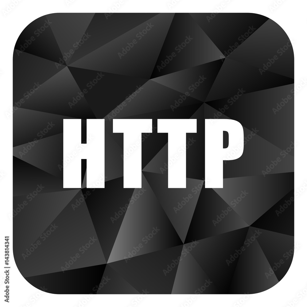 Poster Http black color web modern brillant design square internet icon on white background.