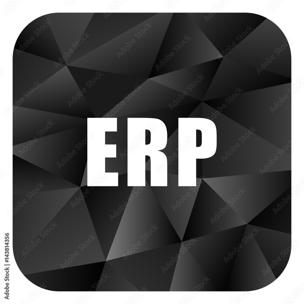 Aufkleber erp black color web modern brillant design square internet icon on white background.