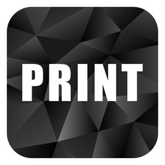 Print black color web modern brillant design square internet icon on white background.