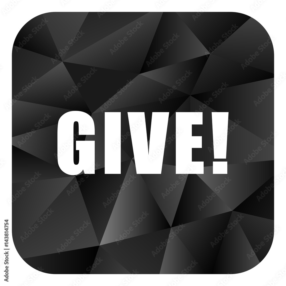 Poster give black color web modern brillant design square internet icon on white background.