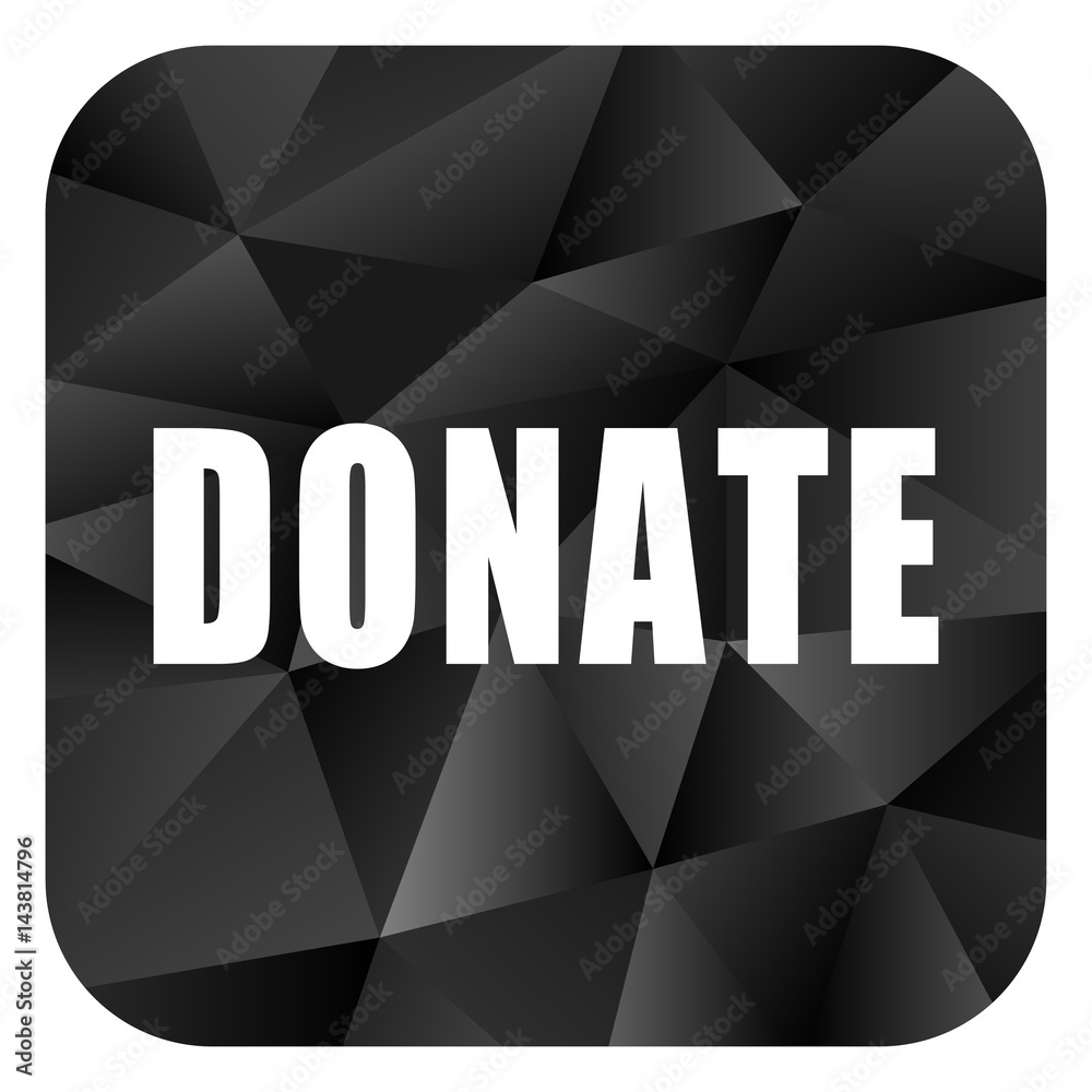 Aufkleber donate black color web modern brillant design square internet icon on white background.