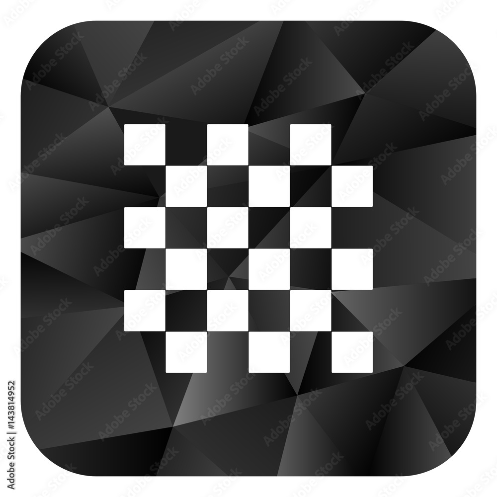 Poster chess black color web modern brillant design square internet icon on white background.
