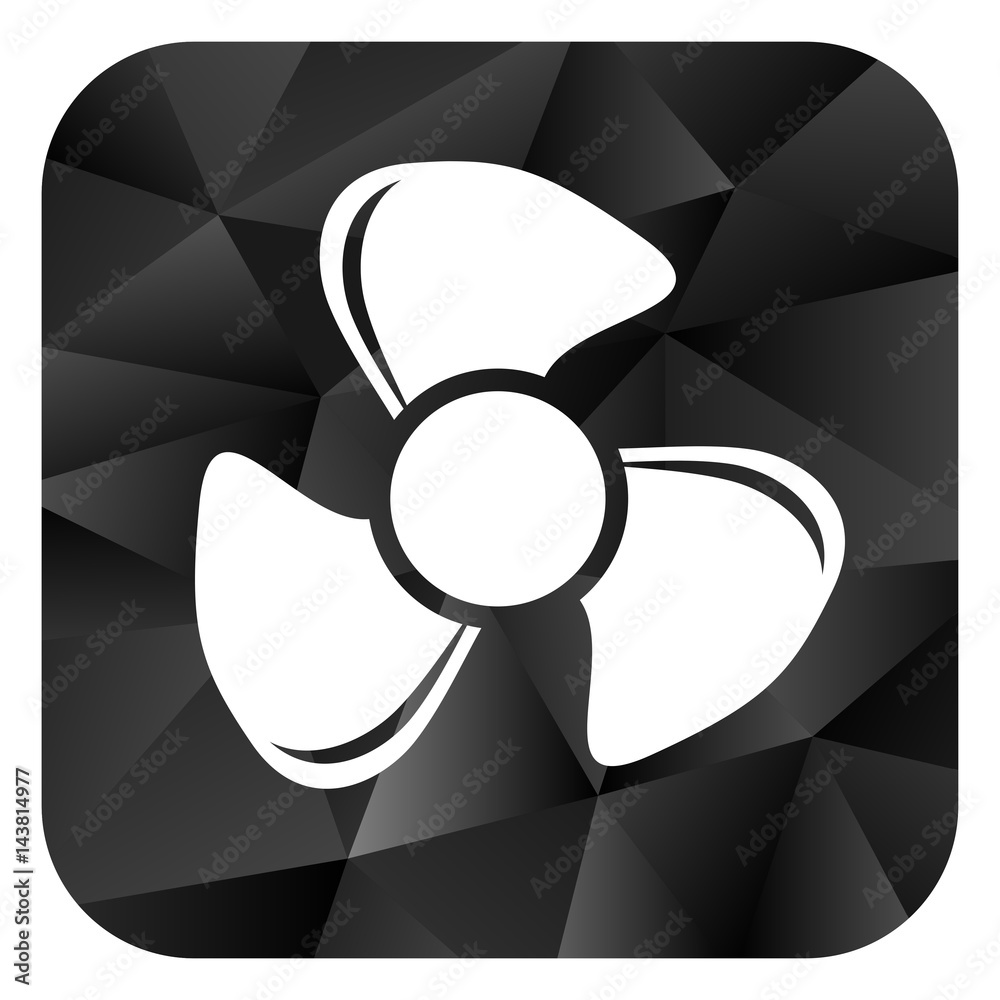 Aufkleber fan black color web modern brillant design square internet icon on white background.